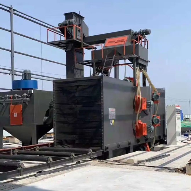 Continuous pass through roller conveyor type Shot blasting machine