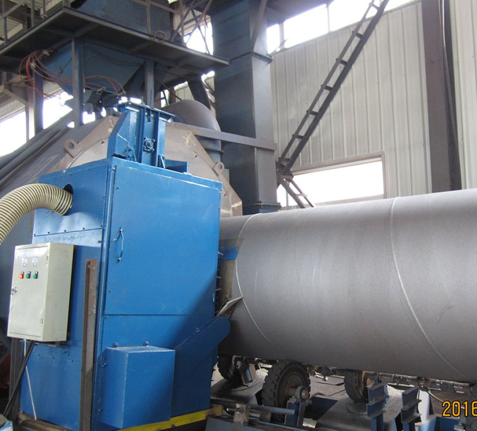 Wind tower wall shot blasting machine